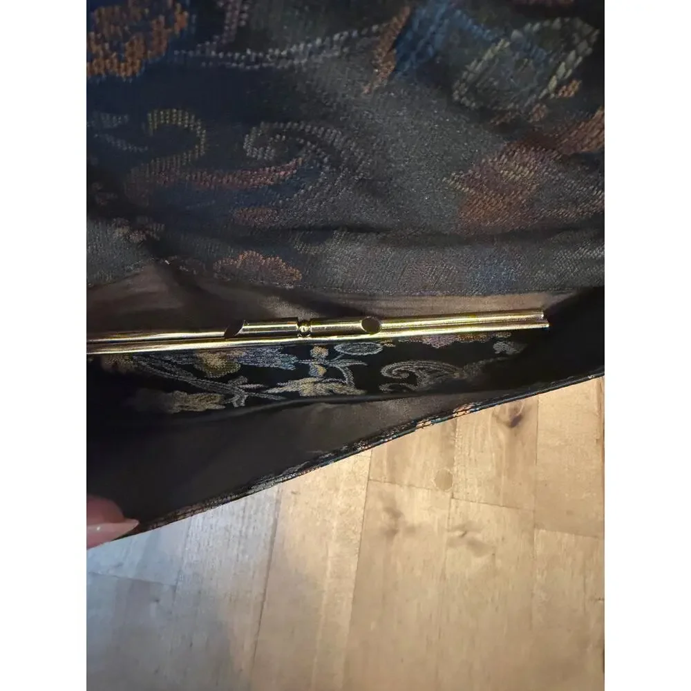 VNG Fendi Floral Tapestry Clutch Bag & Matching Wallet Gold Hardware Excellent - Picture 5 of 10